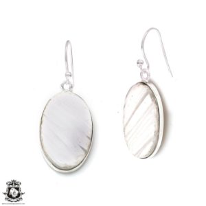 Shop Scolecite Earrings! Scolecite 925 Sterling Silver Hook Dangle Earrings E342 | Natural genuine Scolecite earrings. Buy crystal jewelry, handmade handcrafted artisan jewelry for women.  Unique handmade gift ideas. #jewelry #beadedearrings #beadedjewelry #gift #shopping #handmadejewelry #fashion #style #product #earrings #affiliate #ad