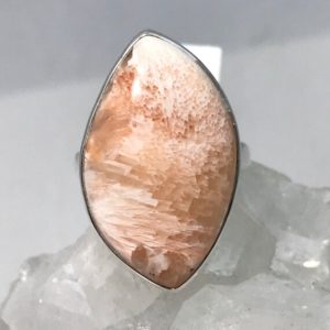 Shop Scolecite Jewelry! Unique Orange Scolecite Ring, Size 5 1/2 | Natural genuine Scolecite jewelry. Buy crystal jewelry, handmade handcrafted artisan jewelry for women.  Unique handmade gift ideas. #jewelry #beadedjewelry #beadedjewelry #gift #shopping #handmadejewelry #fashion #style #product #jewelry #affiliate #ad