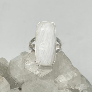 Unique Scolecite Ring, Size 5 1/2 | Natural genuine Scolecite rings, simple unique handcrafted gemstone rings. #rings #jewelry #shopping #gift #handmade #fashion #style #affiliate #ad
