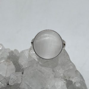 Shop Selenite Rings! Selenite Ring, Size 9 1/2 | Natural genuine Selenite rings, simple unique handcrafted gemstone rings. #rings #jewelry #shopping #gift #handmade #fashion #style #affiliate #ad