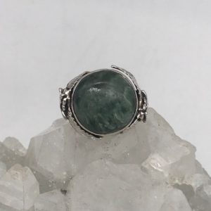 Shop Seraphinite Rings! Seraphinite Ring, Size 9 | Natural genuine Seraphinite rings, simple unique handcrafted gemstone rings. #rings #jewelry #shopping #gift #handmade #fashion #style #affiliate #ad