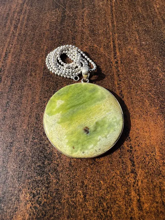 Serpentine / Serpentine Pendant / 925 Sterling Silver / Serpentine Necklace/ Gemstone Pendant/ Healing Necklace Artisan Jewelry Gift For Her
