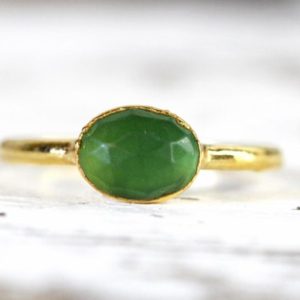 Serpentine Ring – Faceted Stone Ring – Green Stone Ring – Stacking Ring | Natural genuine Serpentine rings, simple unique handcrafted gemstone rings. #rings #jewelry #shopping #gift #handmade #fashion #style #affiliate #ad