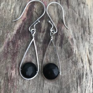Shop Shungite Earrings! Shungite Crystal Earrings Sterling Silver | Natural genuine Shungite earrings. Buy crystal jewelry, handmade handcrafted artisan jewelry for women.  Unique handmade gift ideas. #jewelry #beadedearrings #beadedjewelry #gift #shopping #handmadejewelry #fashion #style #product #earrings #affiliate #ad