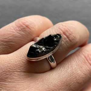 Shop Shungite Rings! EMF protection! Russian Elite Shungite solid silver  ring size 7 | Natural genuine Shungite rings, simple unique handcrafted gemstone rings. #rings #jewelry #shopping #gift #handmade #fashion #style #affiliate #ad