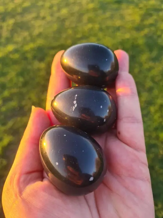 Snowflake Obsidian Healing Egg 45mm: Balance Body And Mind, Raw Energy Of The Earth, Dissolve Blockages And Tension; Guardian Spirits
