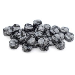 Snowflake Obsidian (Natural) A Grade Coin / Dime Gemstone Beads (6mm) Black & White Gemstone Beads to Make Jewelry With, Wholesale Gemstones | Natural genuine beads Array beads for beading and jewelry making.  #jewelry #beads #beadedjewelry #diyjewelry #jewelrymaking #beadstore #beading #affiliate #ad