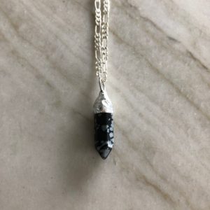 Shop Snowflake Obsidian Necklaces! Snowflake Obsidian Necklace | Natural genuine Snowflake Obsidian necklaces. Buy crystal jewelry, handmade handcrafted artisan jewelry for women.  Unique handmade gift ideas. #jewelry #beadednecklaces #beadedjewelry #gift #shopping #handmadejewelry #fashion #style #product #necklaces #affiliate #ad