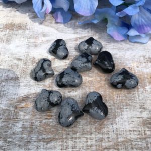 Snowflake Obsidian Puffy Tiny Heart Shaped Stone | Natural genuine stones & crystals in various shapes & sizes. Buy raw cut, tumbled, or polished gemstones for making jewelry or crystal healing energy vibration raising reiki stones. #crystals #gemstones #crystalhealing #crystalsandgemstones #energyhealing #affiliate #ad