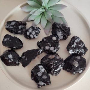 Snowflake Obsidian Raw Piece. Beautiful Pieces! | Natural genuine stones & crystals in various shapes & sizes. Buy raw cut, tumbled, or polished gemstones for making jewelry or crystal healing energy vibration raising reiki stones. #crystals #gemstones #crystalhealing #crystalsandgemstones #energyhealing #affiliate #ad