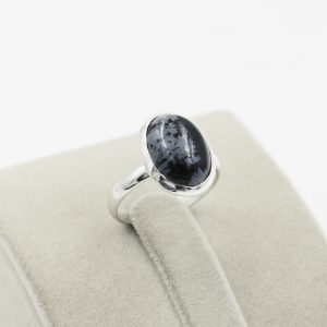 Shop Snowflake Obsidian Jewelry! Snowflake Obsidian Ring, 925 Sterling Silver, Snowflake Obsidian Ring, 10×14 mm Oval Gemstone Ring, Silver Ring, Womens Ring, Bezel Ring | Natural genuine Snowflake Obsidian jewelry. Buy crystal jewelry, handmade handcrafted artisan jewelry for women.  Unique handmade gift ideas. #jewelry #beadedjewelry #beadedjewelry #gift #shopping #handmadejewelry #fashion #style #product #jewelry #affiliate #ad