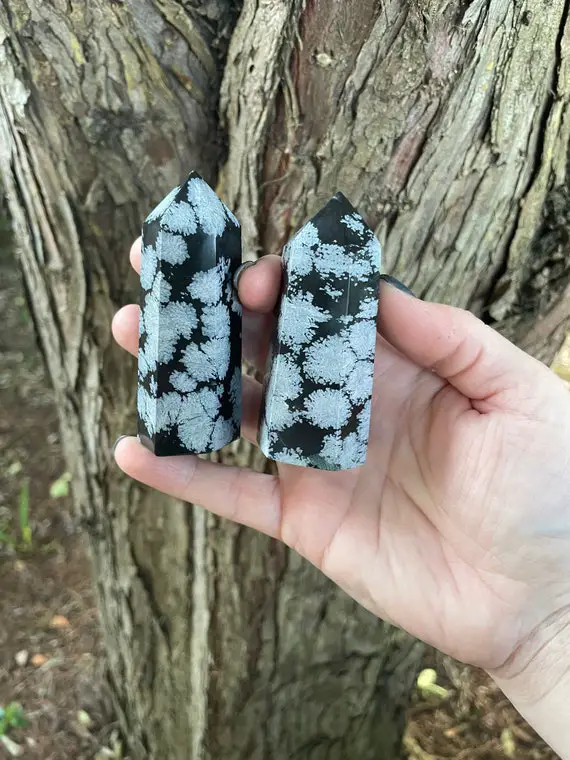 Snowflake Obsidian, Obsidian, Root Chakra, Crystal Point, Purity Crystal, Natural Healing, Obsidian Point, Alter Piece, Healing Crystal