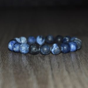 Shop Sodalite Jewelry! 10mm Matte Blue Sodalite Bracelet, Natural Crystal Bracelet, Sodalite Jewelry, Gemstone Jewelry, Mens Beaded Bracelet, Anniversary Gift | Natural genuine Sodalite jewelry. Buy handcrafted artisan men's jewelry, gifts for men.  Unique handmade mens fashion accessories. #jewelry #beadedjewelry #beadedjewelry #shopping #gift #handmadejewelry #jewelry #affiliate #ad