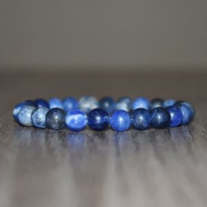 Shop Sodalite Jewelry! 8mm Matte Blue Sodalite Bracelet, Natural Crystal Bracelet, Sodalite Jewelry, Gemstone Jewelry, Mens Beaded Bracelet, Anniversary Gift | Natural genuine Sodalite jewelry. Buy handcrafted artisan men's jewelry, gifts for men.  Unique handmade mens fashion accessories. #jewelry #beadedjewelry #beadedjewelry #shopping #gift #handmadejewelry #jewelry #affiliate #ad