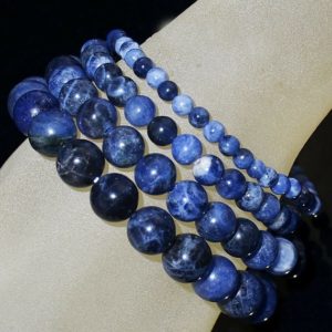 Sodalite gemstone bracelet, crystal healing beaded bracelet gift for her, him, unisex, delicate Yoga Jewelry 4mm 6mm 8mm 10mm 12mm | Natural genuine Gemstone bracelets. Buy crystal jewelry, handmade handcrafted artisan jewelry for women.  Unique handmade gift ideas. #jewelry #beadedbracelets #beadedjewelry #gift #shopping #handmadejewelry #fashion #style #product #bracelets #affiliate #ad