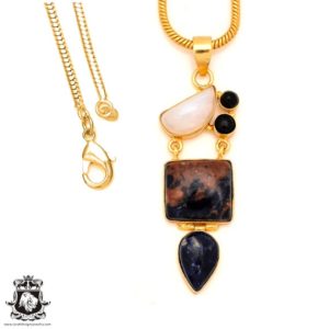 Shop Sodalite Pendants! Sodalite 24K Gold  Minimalist Necklace • Gemstone Necklace GP42 | Natural genuine Sodalite pendants. Buy crystal jewelry, handmade handcrafted artisan jewelry for women.  Unique handmade gift ideas. #jewelry #beadedpendants #beadedjewelry #gift #shopping #handmadejewelry #fashion #style #product #pendants #affiliate #ad