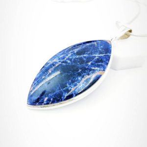 Shop Sodalite Pendants! Natural Sodalite Pendant, 925 Sterling Silver, Blue Stone, Mother's Gift, Women's day Present, Anniversary Gift. Free Shipping. | Natural genuine Sodalite pendants. Buy crystal jewelry, handmade handcrafted artisan jewelry for women.  Unique handmade gift ideas. #jewelry #beadedpendants #beadedjewelry #gift #shopping #handmadejewelry #fashion #style #product #pendants #affiliate #ad