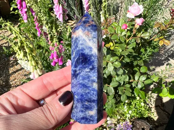 Sodalite Crystal Standing Point - Polished Sodalite Crystal Tower - Crystal Collection - Sd6