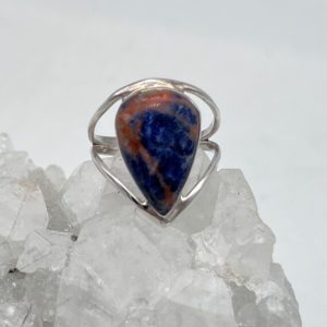 Shop Sodalite Rings! Sodalite Ring, Size 10 1/2 | Natural genuine Sodalite rings, simple unique handcrafted gemstone rings. #rings #jewelry #shopping #gift #handmade #fashion #style #affiliate #ad
