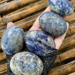 Shop Sodalite Shapes! Sodalite, Sodalite Palm Stone, Qty. 1 | Natural genuine stones & crystals in various shapes & sizes. Buy raw cut, tumbled, or polished gemstones for making jewelry or crystal healing energy vibration raising reiki stones. #crystals #gemstones #crystalhealing #crystalsandgemstones #energyhealing #affiliate #ad