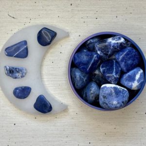 Shop Tumbled Sodalite Crystals & Pocket Stones! Sodalite Tumbled Stone – Fluorescent | Natural genuine stones & crystals in various shapes & sizes. Buy raw cut, tumbled, or polished gemstones for making jewelry or crystal healing energy vibration raising reiki stones. #crystals #gemstones #crystalhealing #crystalsandgemstones #energyhealing #affiliate #ad