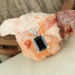 Shop Spinel Pendants! Natural Black Spinel Pendant – Sterling Silver Pendant – Natural Black Spinel Necklace | Natural genuine Spinel pendants. Buy crystal jewelry, handmade handcrafted artisan jewelry for women.  Unique handmade gift ideas. #jewelry #beadedpendants #beadedjewelry #gift #shopping #handmadejewelry #fashion #style #product #pendants #affiliate #ad