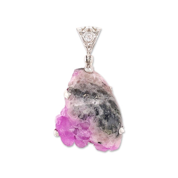 Stones Desire Polished Pink Cobalto Calcite Pendant Necklace (22")