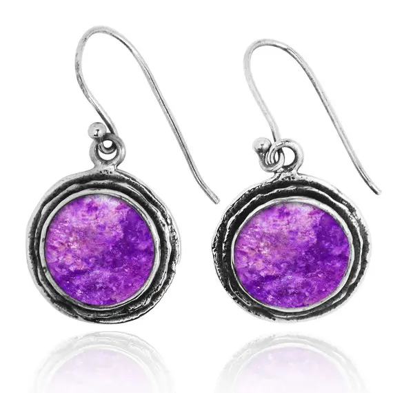 Sugilite Earrings - 925 Sterling Silver Dangling Earrings With Sugilite Stones - Hand Made - Boho Jewelry - Natural Stones