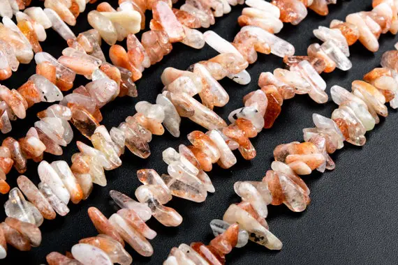 Genuine Natural Sunstone Gemstone Beads 12-24x3-5mm Multicolor Stick Pebble Chip A Quality Loose Beads (119118)