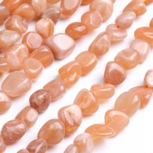 Shop Sunstone Chip & Nugget Beads! Genuine Natural Sunstone Gemstone Beads 8-10MM Orange Pebble Nugget A Quality Loose Beads (108546) | Natural genuine chip Sunstone beads for beading and jewelry making.  #jewelry #beads #beadedjewelry #diyjewelry #jewelrymaking #beadstore #beading #affiliate #ad