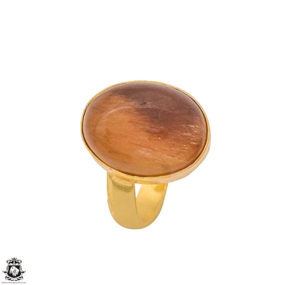 Size 6.5 - Size 8 Sunstone Ring Meditation Ring 24k Gold Ring Gpr1315