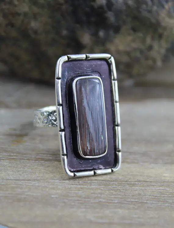 Size 6.5 Us Natural Handcrafted Australian Sunstone Silver Ring, Gemstone Ring, 925 Solid Sterling Silver, Silver Jewelry, Handmade