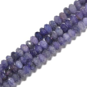 Shop Tanzanite Faceted Beads! Nice Genuine Tanzanite Faceted Rondelle Beads Size 3x5mm – 5x8mm 15.5'' Strand | Natural genuine faceted Tanzanite beads for beading and jewelry making.  #jewelry #beads #beadedjewelry #diyjewelry #jewelrymaking #beadstore #beading #affiliate #ad