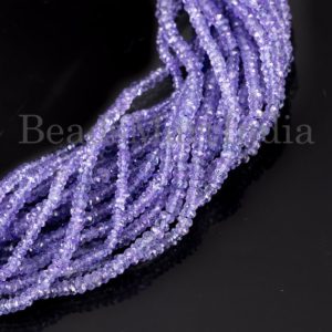 Shop Tanzanite Faceted Beads! Tanzanite Rondelle Beads, 2.5-3 mm Tanzanite Faceted Beads, Tanzanite Indian Cut Rondelle Beads, Tanzanite Gemstone Beads, Tanzanite Beads | Natural genuine faceted Tanzanite beads for beading and jewelry making.  #jewelry #beads #beadedjewelry #diyjewelry #jewelrymaking #beadstore #beading #affiliate #ad