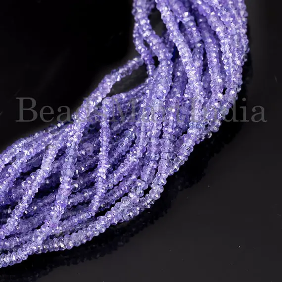 Tanzanite Rondelle Beads, 2.5-3 Mm Tanzanite Faceted Beads, Tanzanite Indian Cut Rondelle Beads, Tanzanite Gemstone Beads, Tanzanite Beads