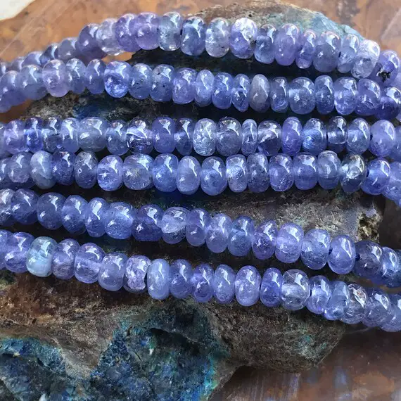 Tanzanite 5.5mm Beads Smooth Polished 13 Inches