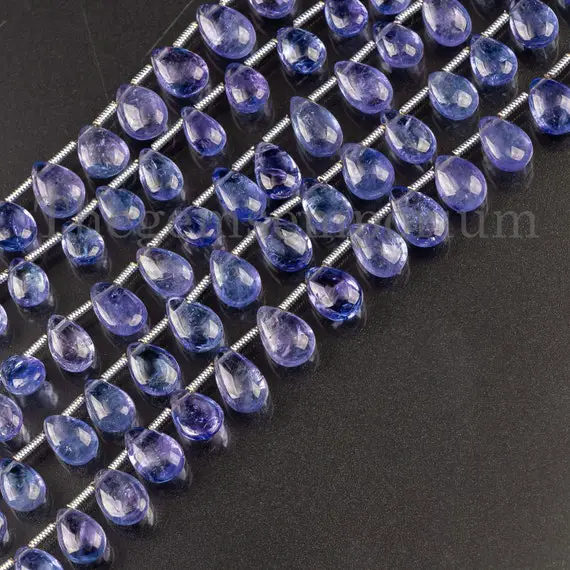 Natural Tanzanite Smooth Beads,  5x7-6.5x10mm Tanzanite Beads, Tanzanite Pear Shape Beads, Plain Tanzanite Beads, Tanzanite Gemstone Beads