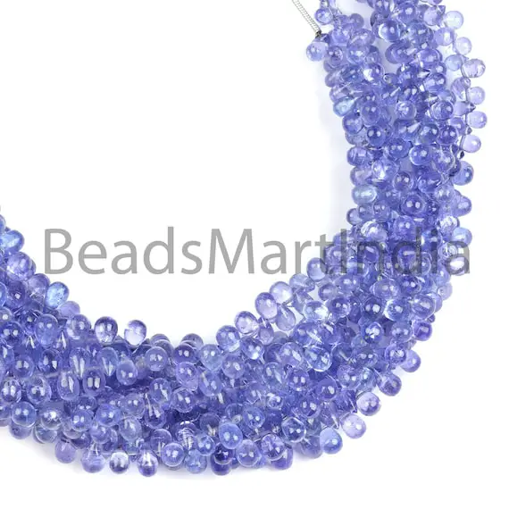 Tanzanite Plain Side Drill Drop Beads, Tanzanite Smooth Beads, Tanzanite Plain Beads,  2x4-5x7mm Tanzanite Drop Beads,tanzanite Tear Beads