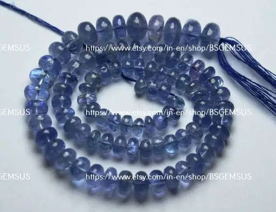13 Inches Strand, Natural Tanzanite Smooth Rondelle, Size  4-6mm