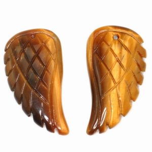 15X8MM Tiger Eye Gemstone Yellow Cognac Carved Angel Wing Beads Bulk lot 2,6,12,24,48 (90187212-001) | Natural genuine other-shape Gemstone beads for beading and jewelry making.  #jewelry #beads #beadedjewelry #diyjewelry #jewelrymaking #beadstore #beading #affiliate #ad