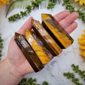 Tigers Eye Point- Self Standing – Root or Solar Plexus Chakra | Natural genuine stones & crystals in various shapes & sizes. Buy raw cut, tumbled, or polished gemstones for making jewelry or crystal healing energy vibration raising reiki stones. #crystals #gemstones #crystalhealing #crystalsandgemstones #energyhealing #affiliate #ad