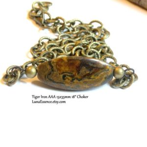 Shop Tiger Iron Necklaces! Tiger Iron Chunky Choker | Natural genuine Tiger Iron necklaces. Buy crystal jewelry, handmade handcrafted artisan jewelry for women.  Unique handmade gift ideas. #jewelry #beadednecklaces #beadedjewelry #gift #shopping #handmadejewelry #fashion #style #product #necklaces #affiliate #ad