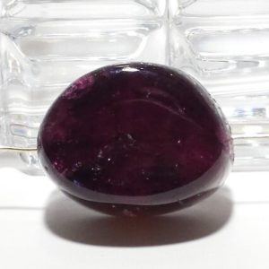Shop Tourmaline Bead Shapes! Natural Deep Pink/Purple 98ct. African Rubellite Tourmaline Smooth Freeform Slice Bead 27.2mm x 21.2mm x 15.3mm Smooth Polished Pendant Bead | Natural genuine other-shape Tourmaline beads for beading and jewelry making.  #jewelry #beads #beadedjewelry #diyjewelry #jewelrymaking #beadstore #beading #affiliate #ad