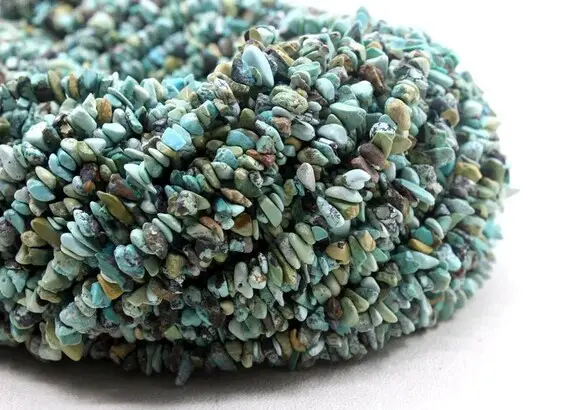 35" Long Natural Arizona Turquoise Chips Beads,uncut Beads,turquoise Beads,5-6 Mm,jewelry Making,polished Smooth Beads,wholesale Price