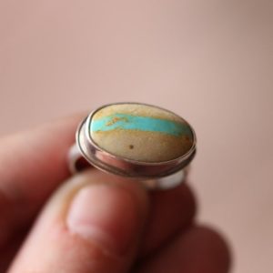 Royston Ribbon Turquoise Ring – Royston Turquoise – OOAK Royston Ring – Silversmith | Natural genuine Turquoise rings, simple unique handcrafted gemstone rings. #rings #jewelry #shopping #gift #handmade #fashion #style #affiliate #ad