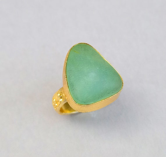 Raw Green Fluorite Ring | Fluorite Jewelry | Handmade Ring | Green Gemstone Ring | Gift Ideas For Her | Wife Ring | Birthstone Ring | Gift