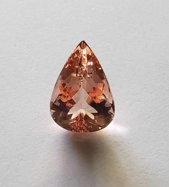 Vvs1 20.64ct 100% Natural Rare Morganite Beryl Pink Emerald Beautiful Cutting Pear / Portuguese Cut 23.3 X 16.6 X 10.7 Mm Loose Gemstone Gem