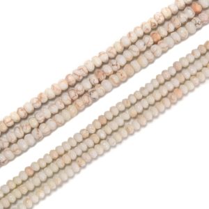 White Turquoise Faceted Rondelle Beads Size 2x3mm 3x4mm 15.5'' Strand | Natural genuine rondelle Magnesite beads for beading and jewelry making.  #jewelry #beads #beadedjewelry #diyjewelry #jewelrymaking #beadstore #beading #affiliate #ad
