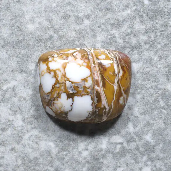 Wild Horse Magnesite Cabochon - Pretty Brown White Pendant Stone (24 X 19 X 7 Mm)