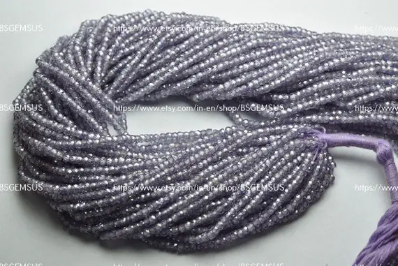 13 Inches Strand, Lavender Cubic Zirconia Faceted Rondelle,size.3mm